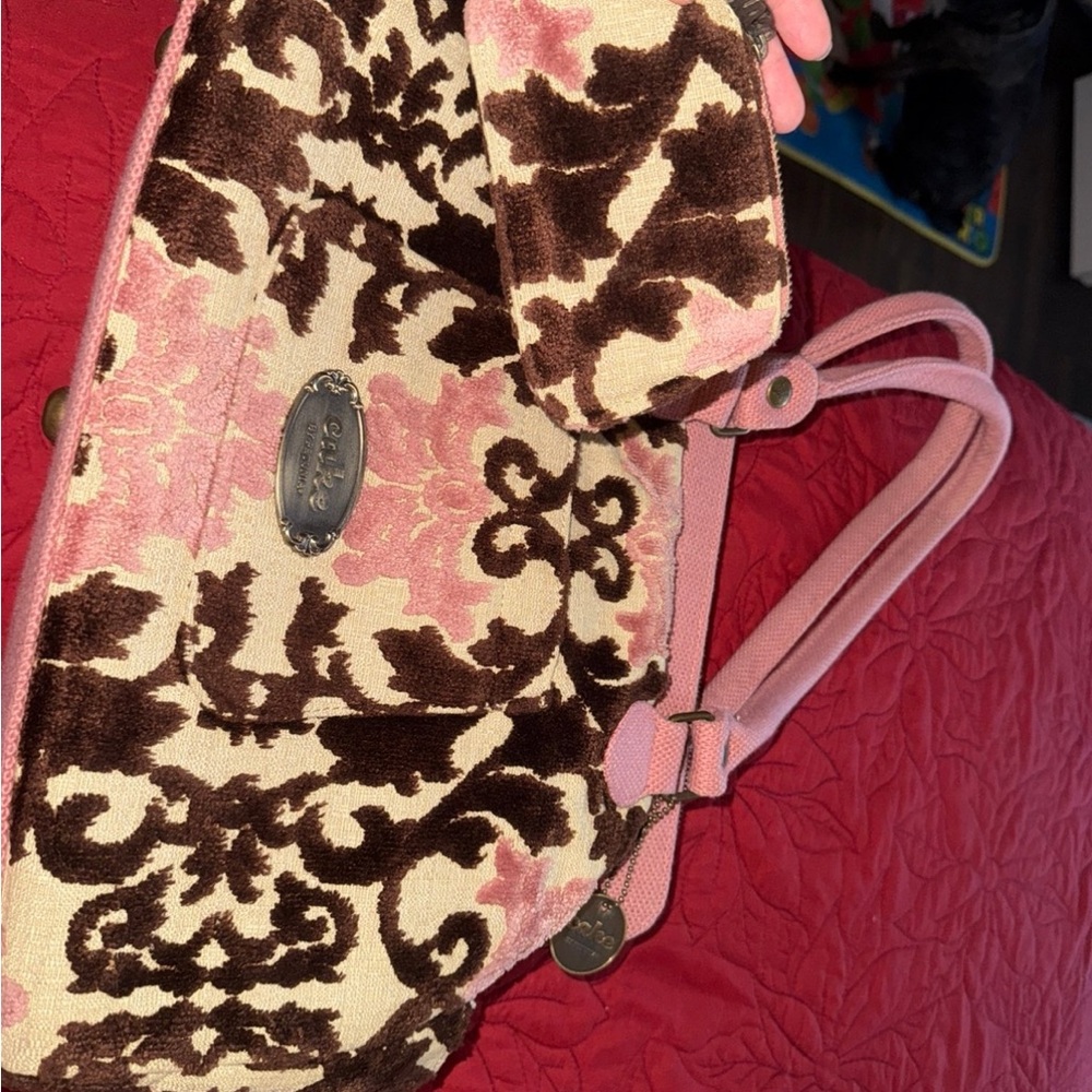 Cake By Petunia Pink and Brown Women's Bag and Pouch Combo